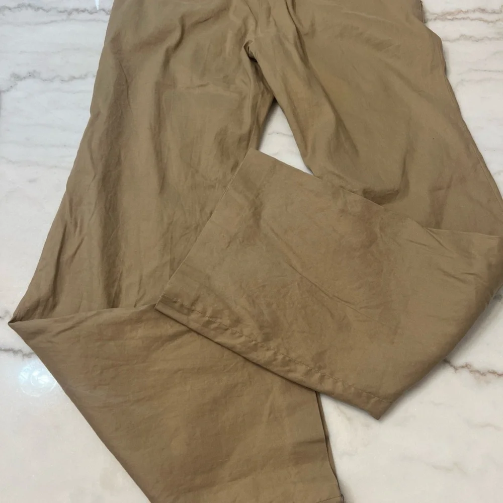 Banana Republic Cotton Linen Blend Womens Khaki Colored Lined Pants Size 8
